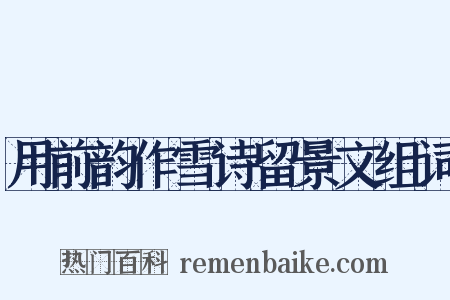 用前韵作雪诗留景文组词是什么意思的图片